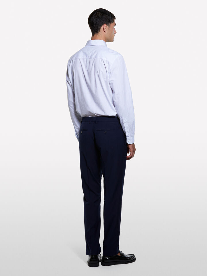 Pantalon élégant bleu foncé - pantalons slim pour homme - Bleu Foncé | Sisley image number 2